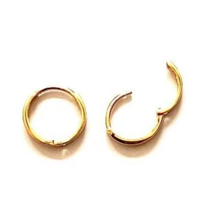 14k REAL Yellow Gold 2mm Thickness Huggie Hoops Earrings (11 x 11 mm) Real Gold